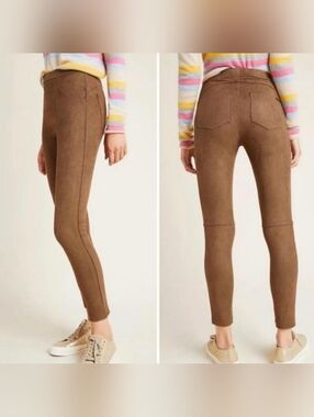 Sanctuary X Anthropilogie Brown Faux Suede Skinny High Rise Leggins